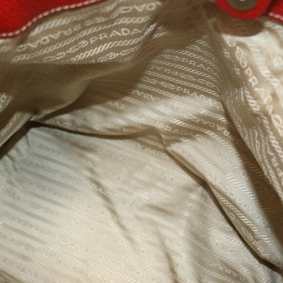 Prada Vitello Daino Leather Double Handle Tote Bag Satchel - Red - Picture 16 of 16